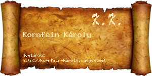 Kornfein Károly névjegykártya