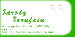 karoly kornfein business card